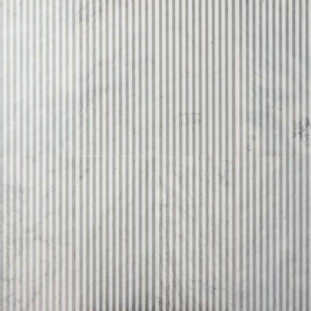 Soho Studio Carver Barcode Carrara 12" x 24" Polished Marble Tile, , large