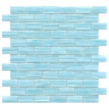 Emser Swirl Sky 1" x 2" Rectangle on 12" x 12" Glass Mosaic Sheet, , large
