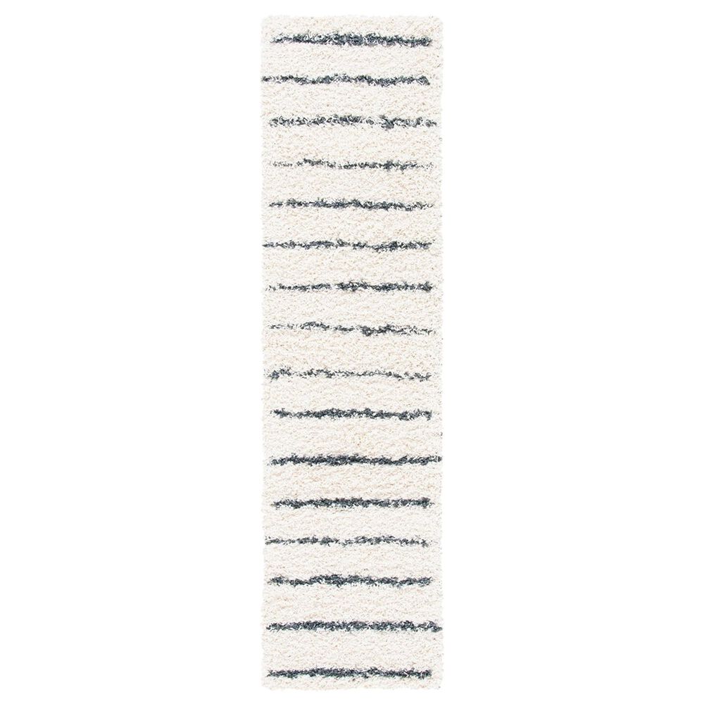 Safavieh Venus Shag VNS604B 2"2" x 12" Ivory and Dark Grey Runner, , large