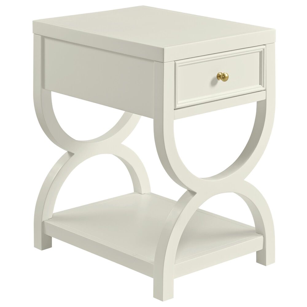 Forma & Co Olivia 1-Drawer Nightstand in French White, , large