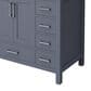 Lexora Home Jacques 36" Left Offset Single Bathroom Vanity in Dark Grey with 2 cm White Quartz Top and Rectangular Sink, , large