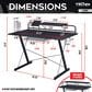 Rta Products Llc Carbon Computer Gaming Desk with Shelving in Black, , large