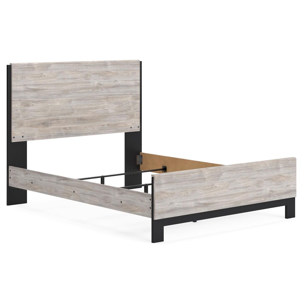 Ashley Vessalli King Bed in Light Gray and Matte Black, , large