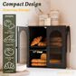 HOMLUX Large Slat Arch-Door Bread Box in Black, , large