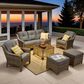HOMLUX 6-Piece Patio Conversation Set with Coffee Table in Dark Grey, , large