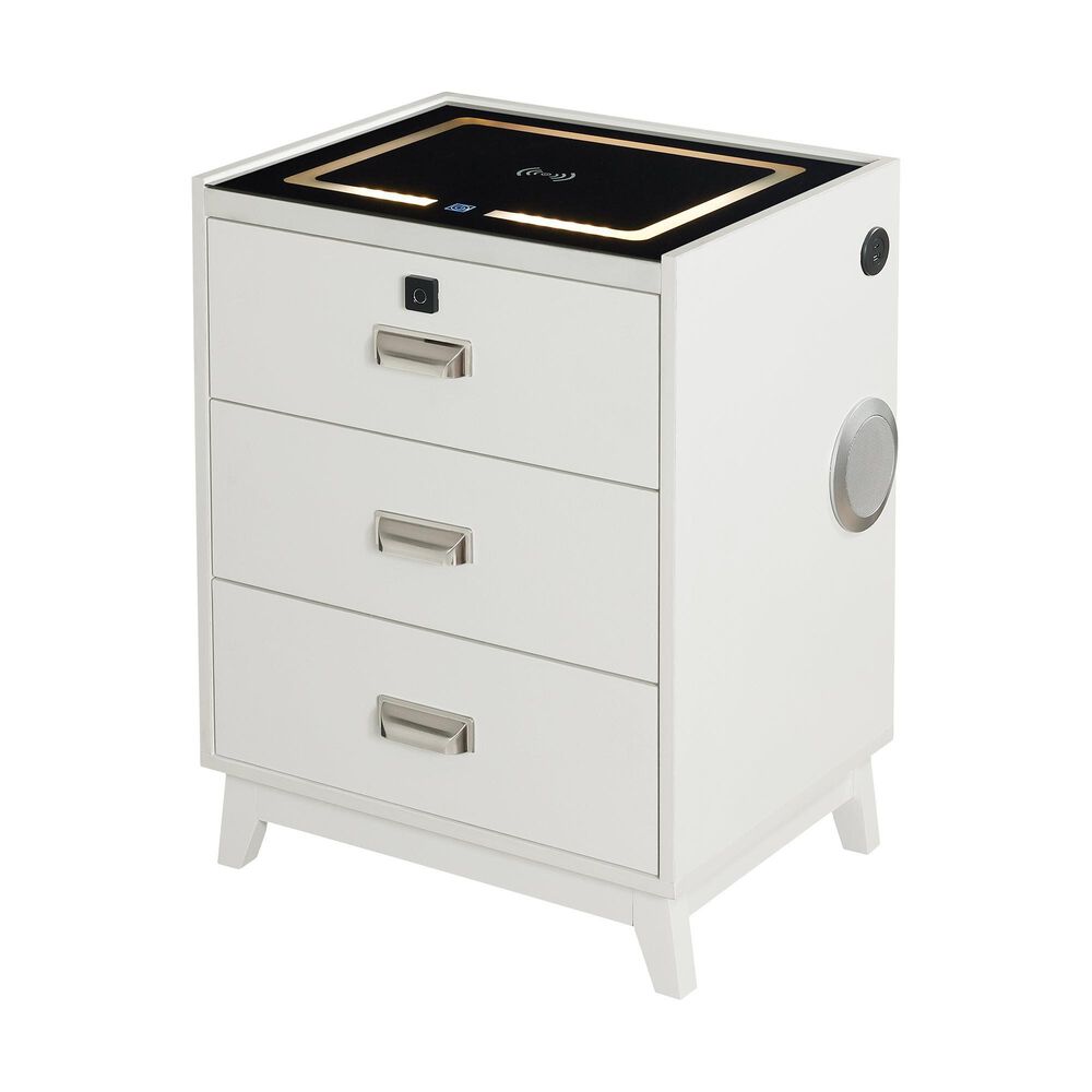 Mayberry Hill Rio 3-Drawer Nightstand in White, , large