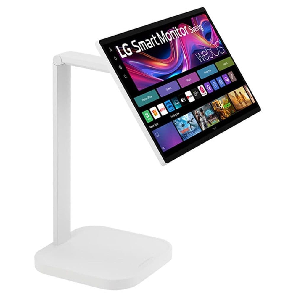LG 31.5" 4K UHD IPS Smart Monitor Swing with Touchscreen and Rolling Stand in White, , large