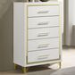 Pacific Landing Lucia 5-Drawer Chest in White and Gold, , large