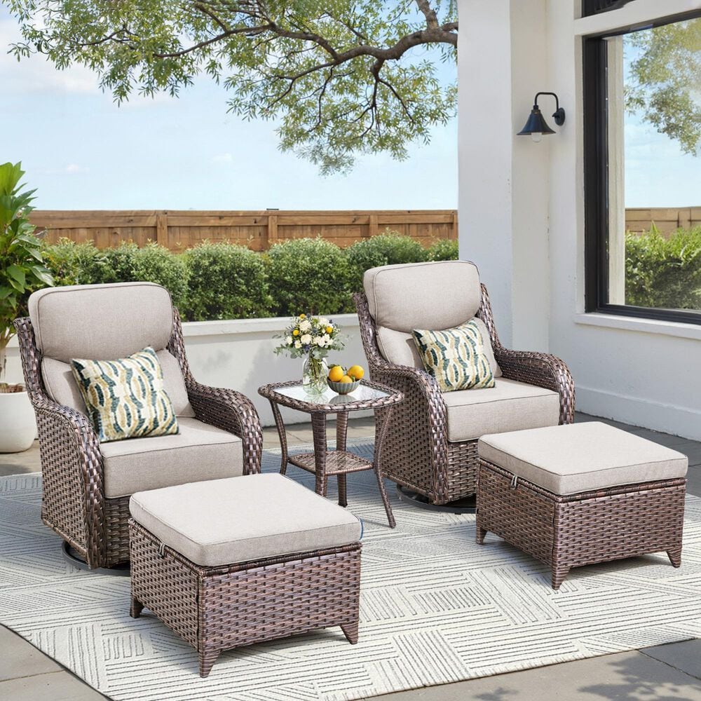 Sunwell Garden 5-Piece Chat Set in Beige, , large