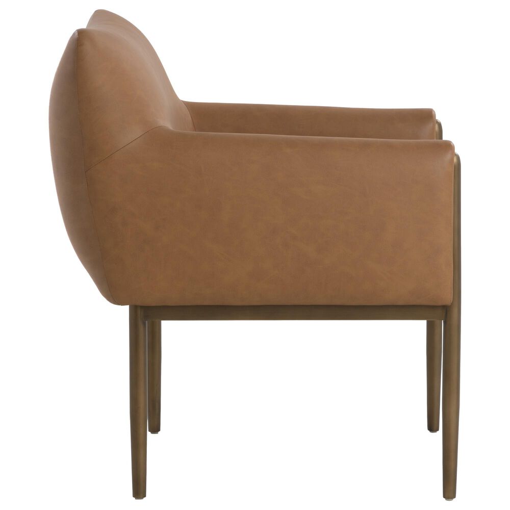 Club Collection By Sunpan Olea Arm Chair with Milliken Cognac Cushion in Bronze, , large