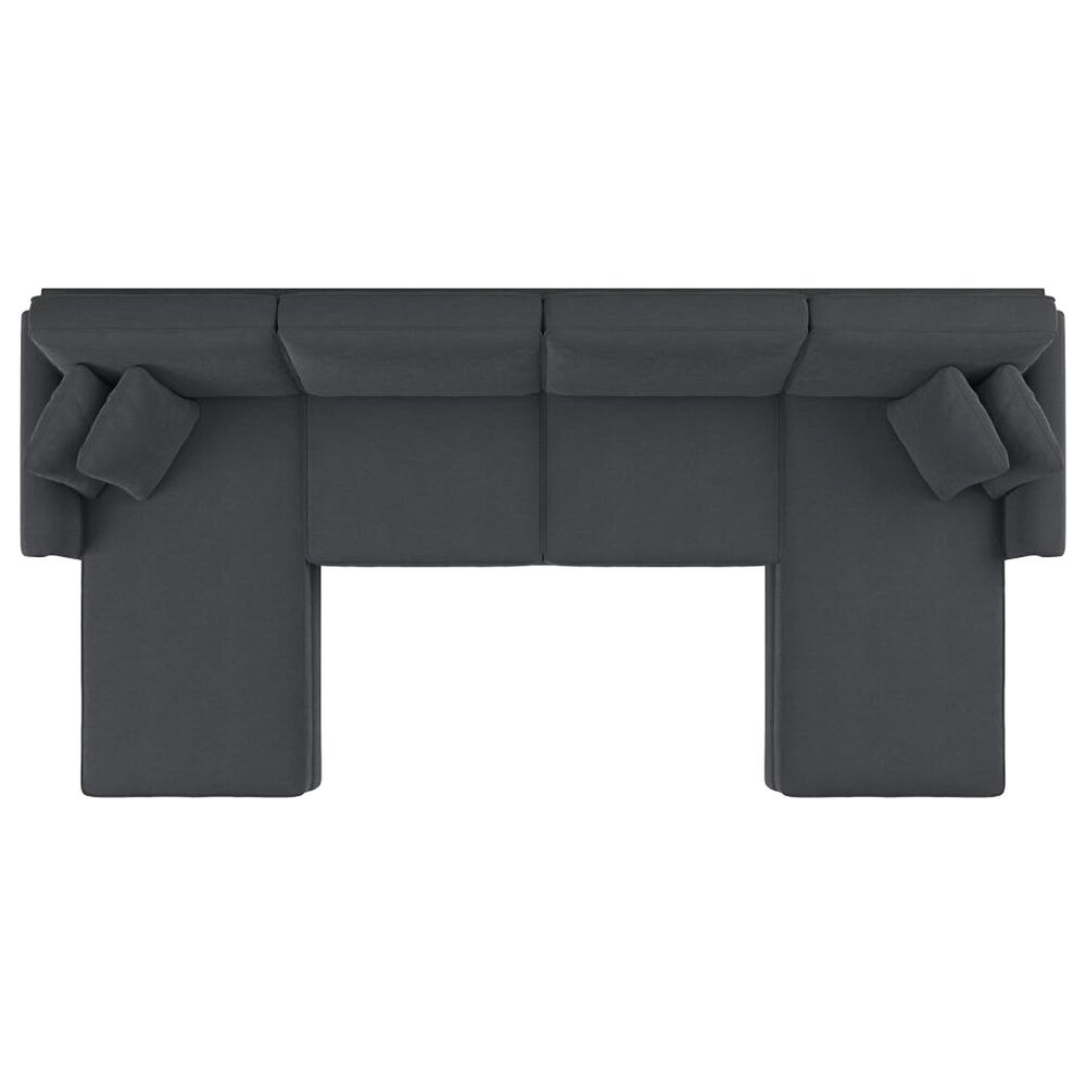 Bush Coventry 3-Piece 131&quot; Double Chaise Sectional in Dark Gray, , large