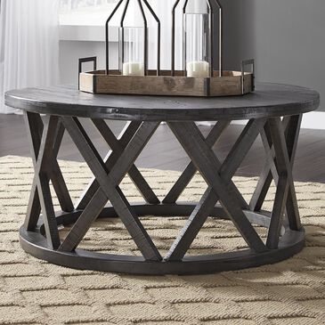 Signature Design by Ashley Sharzane Round Cocktail Table in Grayish Brown, , large