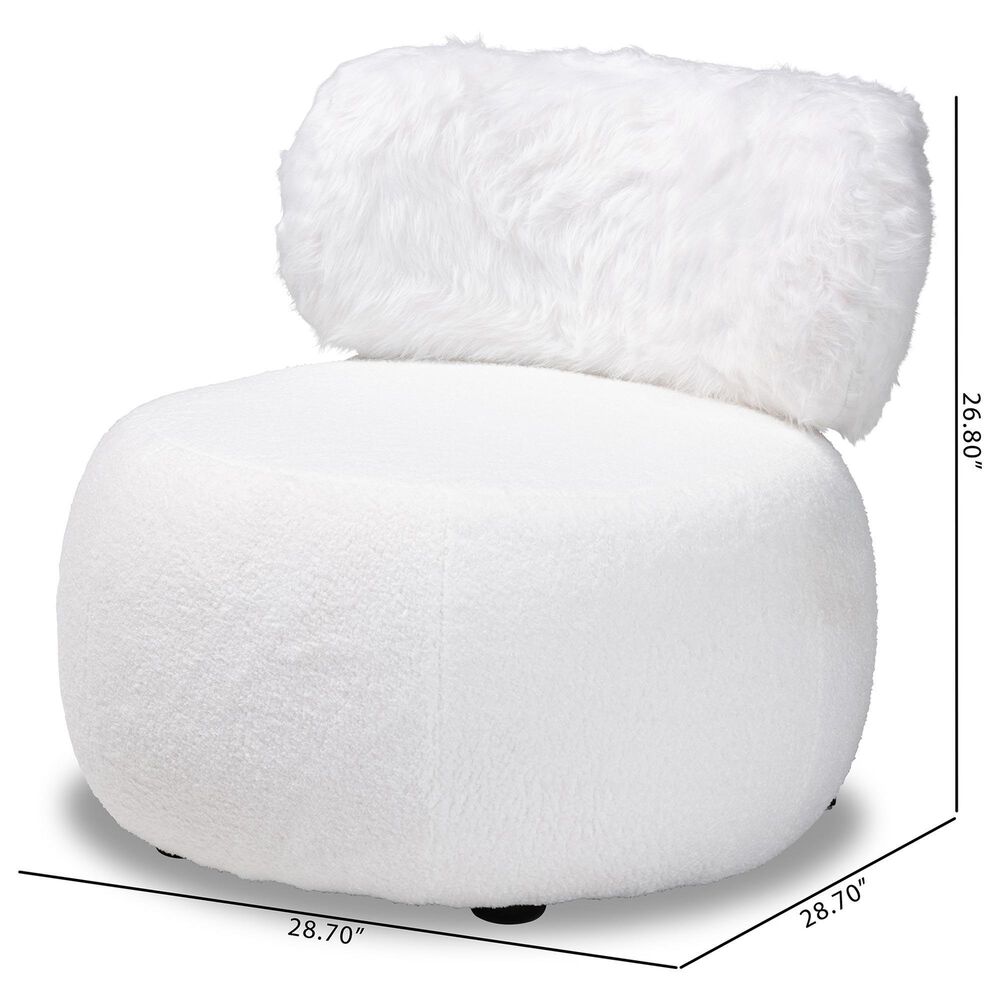Baxton Studio Tayla Accent Chair in White, , large