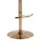 LumiSource Fabrico Swivel Adjustable Bar Stool with Cream Faux Leather Upholstery and Rounded T Footrest in Gold (Set of 2), , large