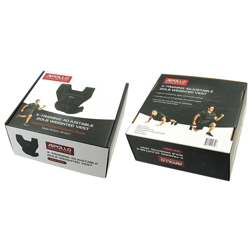 Apollo Athletics, Inc. Adjustable 20 Lbs Weighted Workout Vest in Black, , large