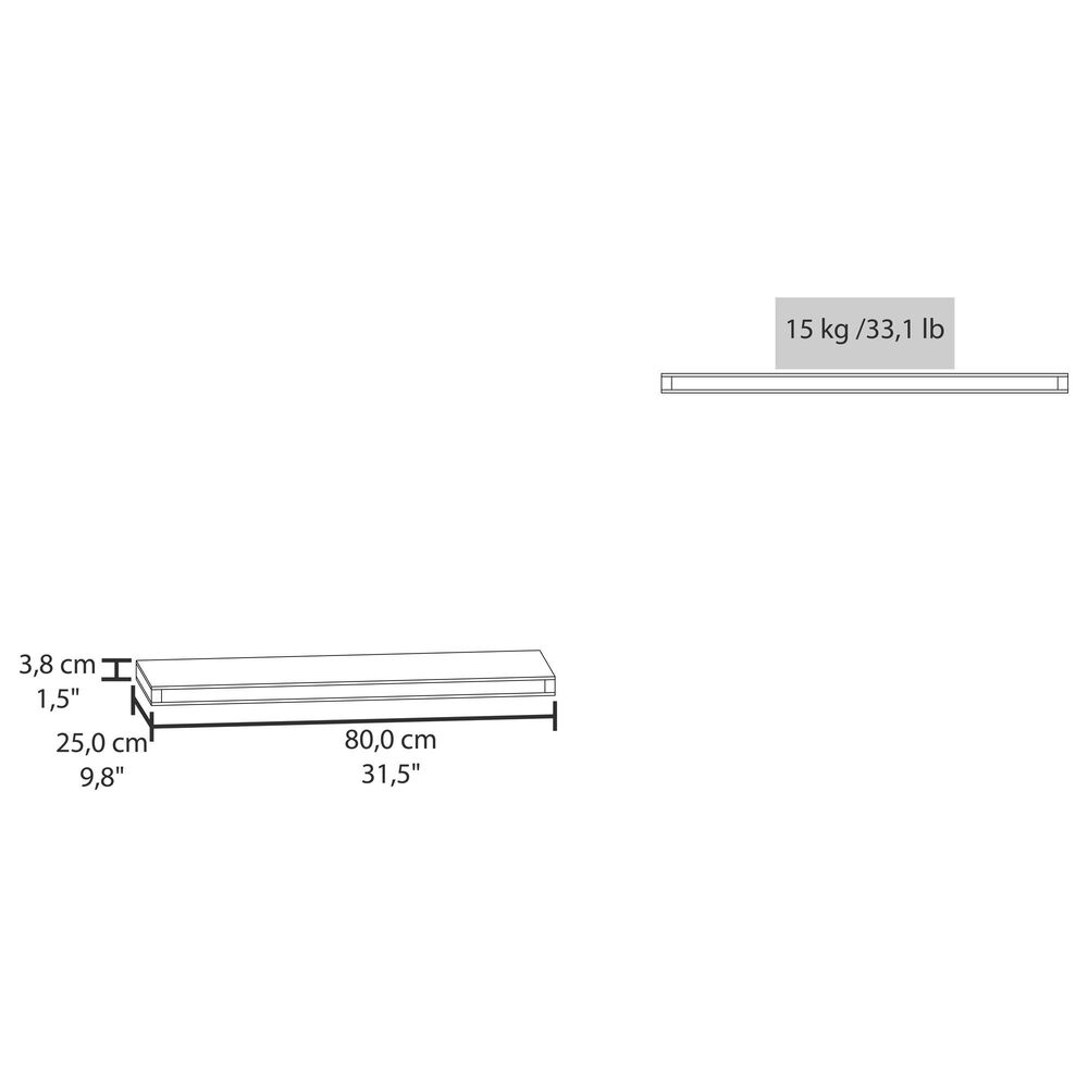 Hearth and Haven Dallas 32" Floating Wall Shelf in Taupe (Set of 2), , large