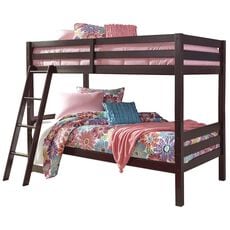 Signature Design by Ashley Halanton Twin over Twin Bunk Bed With Ladder In Dark Brown
