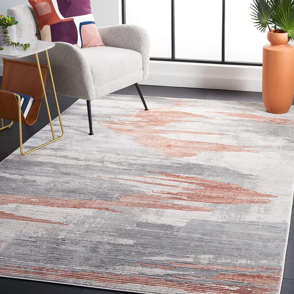 Safavieh Invista 8&#39; x 10&#39; Light Grey and Rust Area Rug, , large