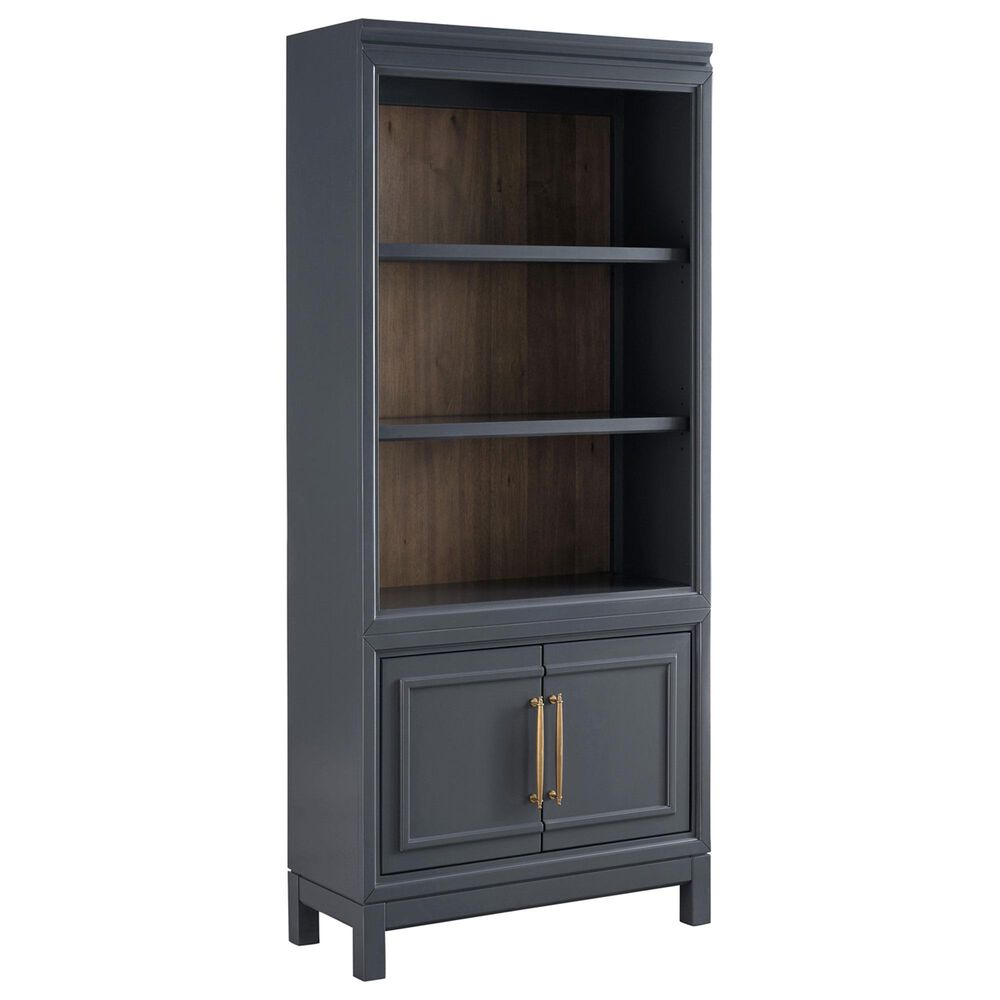Riva Ridge Alexander 2-Piece Executive Desk and Door Bookcase Set in Midnight, , large