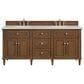 James Martin Vanities Lorelai 72"Double Vanity in Mid-Century Walnut with 3 cm Eternal Jasmine Pearl Quartz Top, , large