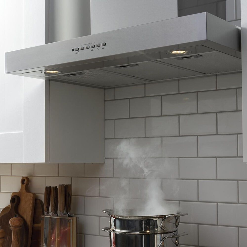 GE Profile 36&quot; Designer Wall Mount Hood with Dimmable LED Lighting in Stainless Steel, , large