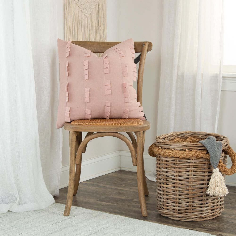 Rizzy Home Donny Osmond Solid 20&quot; Down Filled Pillow in Blush, , large