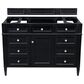 James Martin Vanities Brittany 48" Single Bathroom Vanity in Black Onyx with 3 cm Lime Delight Quartz Top and Rectangular Sink, , large