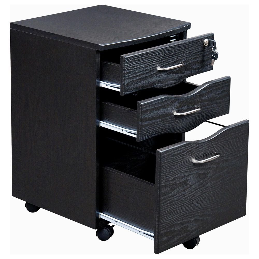 Rta Products Rolling Storage and File Cabinet in Espresso, , large