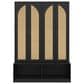 HOMLUX 6-Hook Hall Tree with 2-Rattan Doors in Black, , large