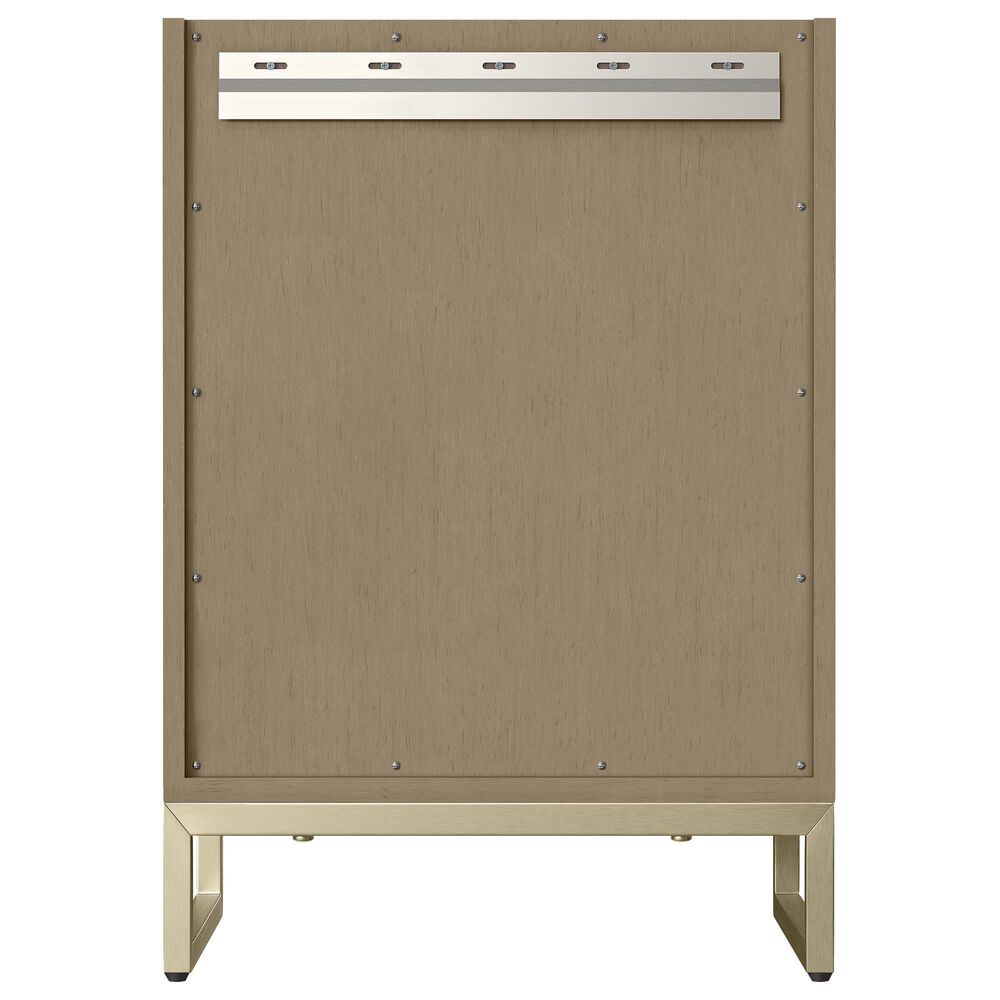 James Martin Vanities Chianti 24" Single Bathroom Vanity in Walnut Whisper and Champagne Brass with 2 cm White Glossy Composite Stone Top and Rectangular Sink, , large