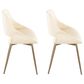 LumiSource Fabrico Side Chair with Cream Faux Leather Cushion in Antique Copper (Set of 2), , large