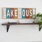 Maple and Jade Lakehouse 11" x 36" Wall Sign in White, Turquoise, Red and Gold, , large