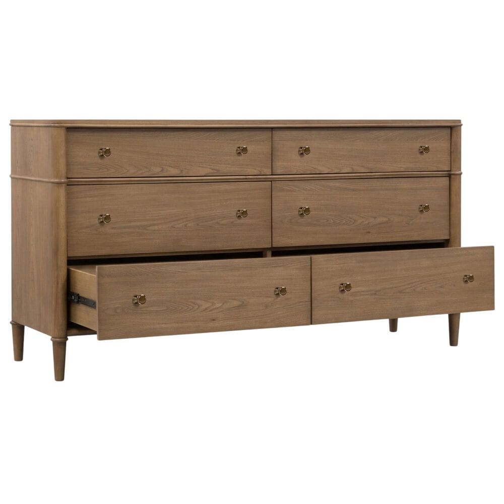 Urban Home Whitmore 6 Drawer Dresser and Mirror in Brown, , large