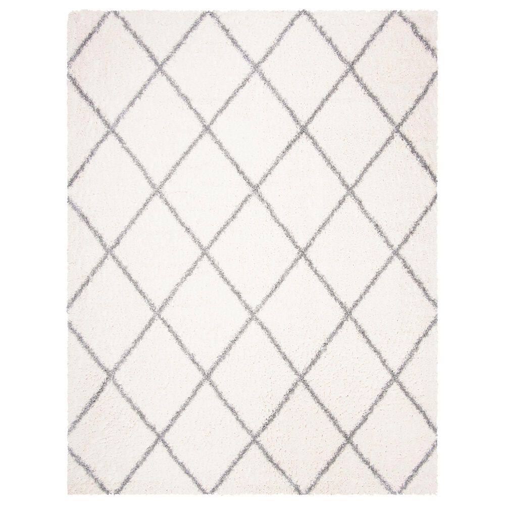 Safavieh Parma Shag PMA515A 10" x 14" Cream and Grey Area Rug, , large