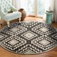 L&R Resources Sinuous Scandinavian 4" Round Gray and Cream Area Rug, , large