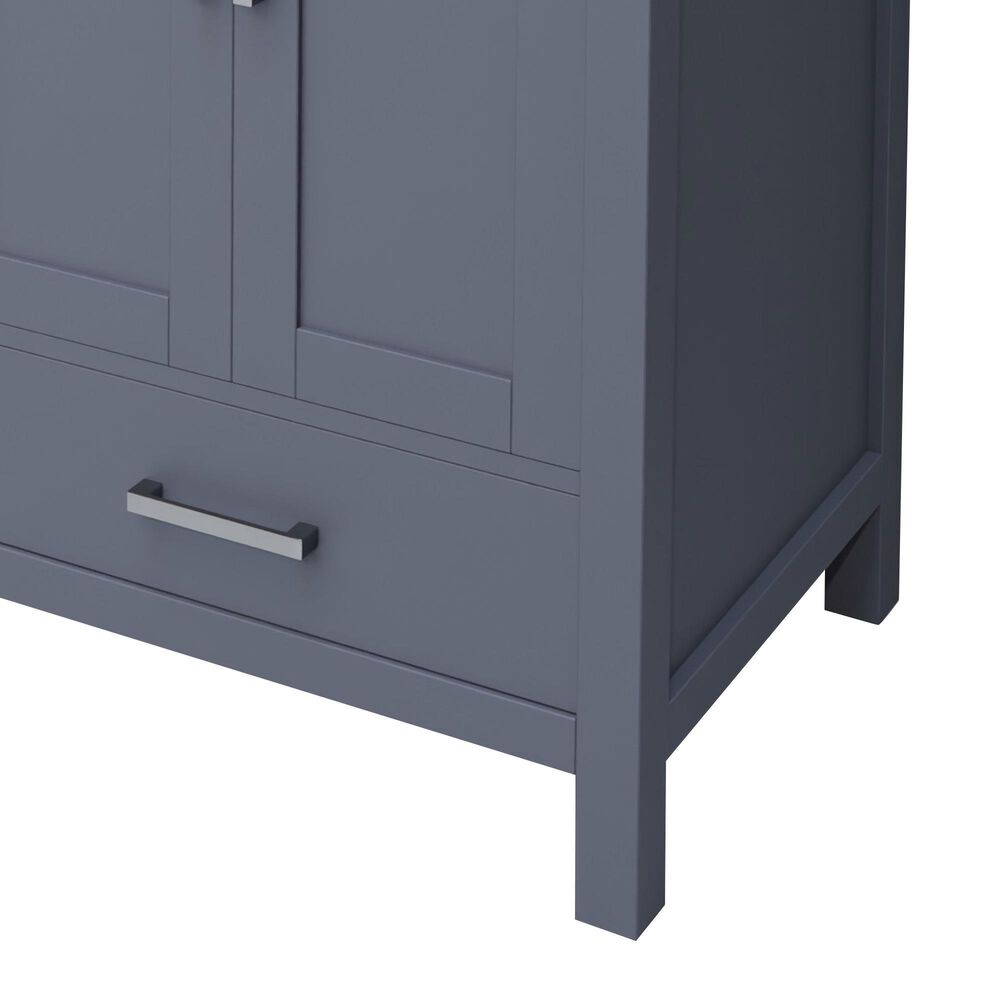 Lexora Home Jacques 60" Double Bathroom Vanity in Dark Grey with 2 cm White Quartz Top and Rectangular Sinks, , large