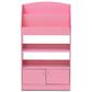 HOMLUX 4-Tier Space Saving Bookshelf with Storage Cabinet and Door in Pink, , large