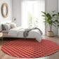 Dalyn Rug Company York 4" Round Red Indoor/Outdoor Area Rug, , large