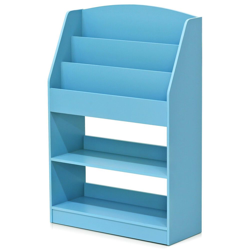 HOMLUX 5-Tier Magazine Bookshelf in Light Blue, , large