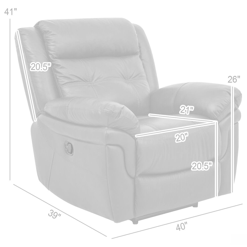 Blue River Marcel Manual Recliner in Dark Brown, , large