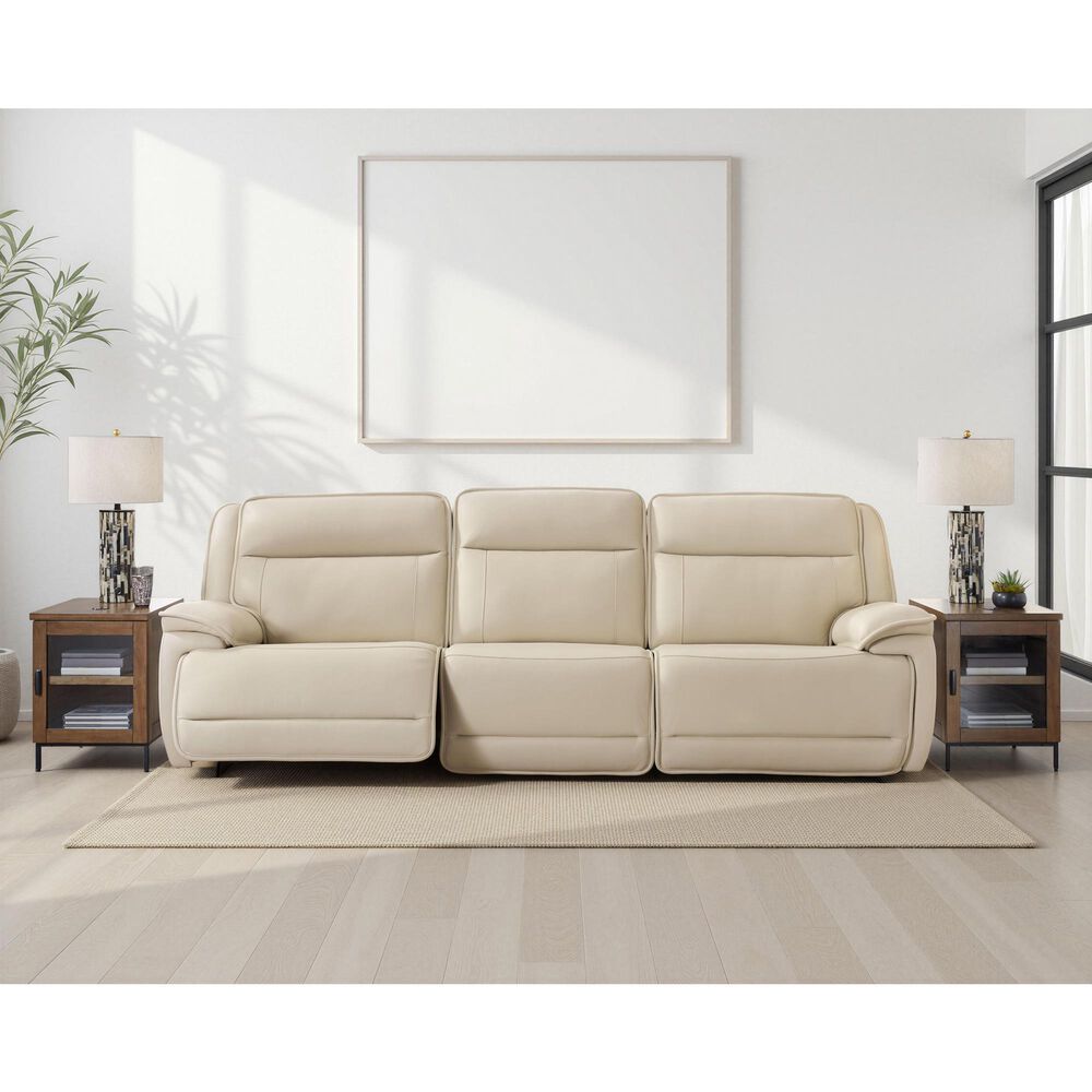 Ashley Double Deal 3-Piece Power Symmetrical Reclining Sectional Sofa in Almond, , large
