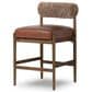 Four Hands Jazelle Counter Stool with Taupe Shearling Upholstery in Tan Oak, , large