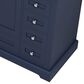 Lexora Home Dukes 84" Double Bathroom Vanity in Navy Blue with 2 cm White Cultured Marble Top and Rectangular Sinks, , large