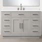 Lexora Home Abbey 48" Single Bathroom Vanity in White Oak with 2 cm White Cultured Marble Top and Rectangular Sink, , large