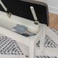 Linon Home Decor Jane Storage Bench with Taupe Cushion in Vanilla White, , large