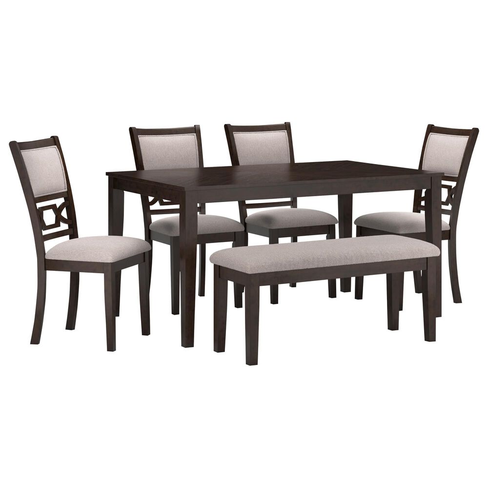 Ashley Langwest 6-Piece Rectangular Dining Set in Cherry Brown, , large