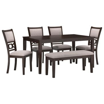 Ashley Langwest 6-Piece Rectangular Dining Set in Cherry Brown, , large