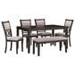 Ashley Langwest 6-Piece Rectangular Dining Set in Cherry Brown, , large