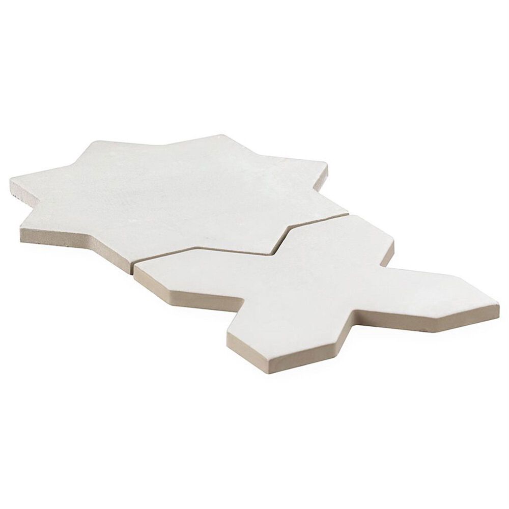 Soho Studio Malta White Star and Cross 6" x 6" Matte Porcelain Tile Kit, , large