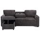 Modern Market Stationary Sleeper Sofa Chaise in Dark Grey, , large